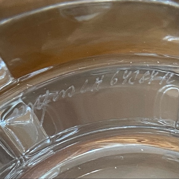 Vintage Orrefors Sweden Signed LH 64384-IL Lars Hellsten 6” Corona Crystal Bowl - Picture 11 of 13